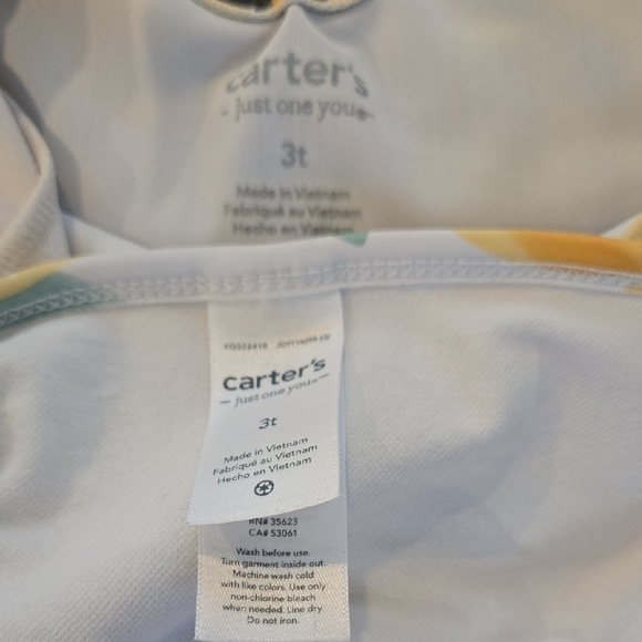 Carter's White and Yellow Two-Piece Swimsuit - Picture 2 of 4